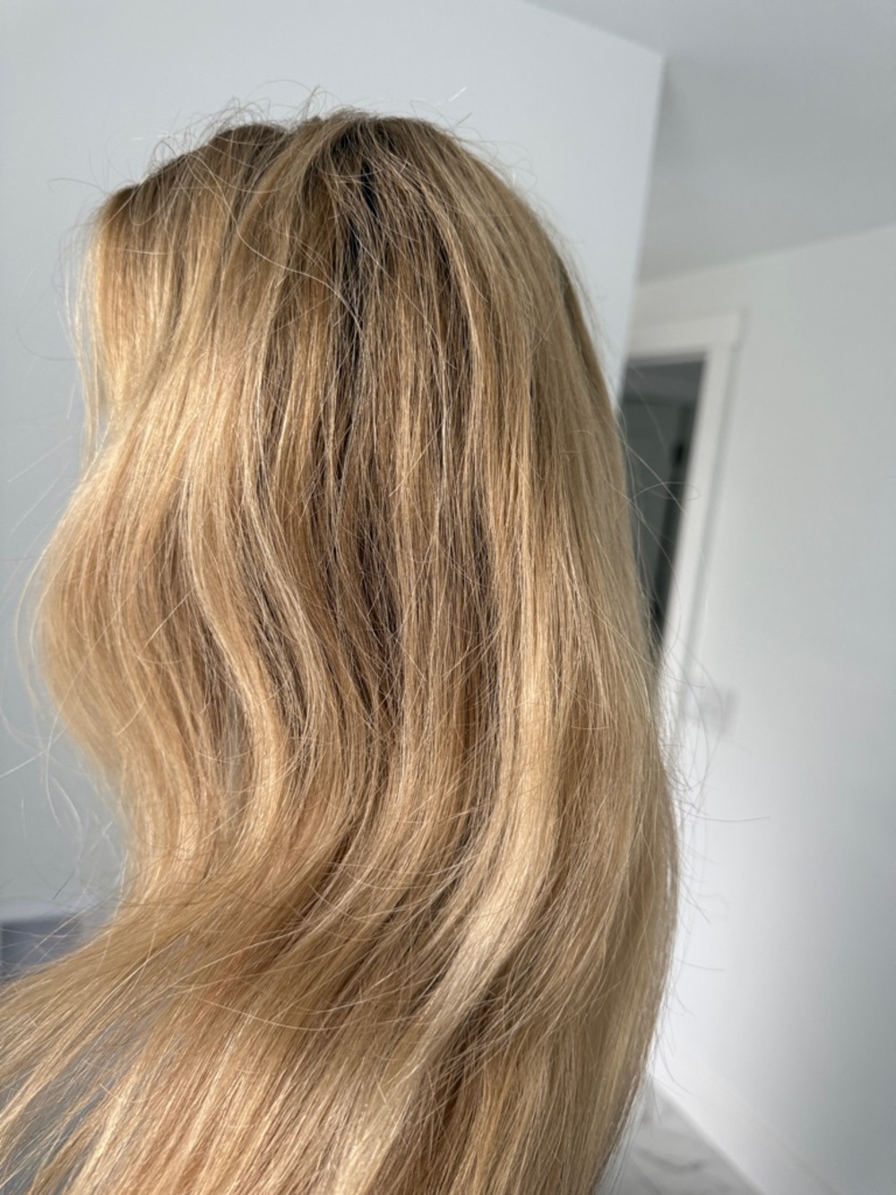 Med blonde Women's Human Hair Wig- Natural Waves